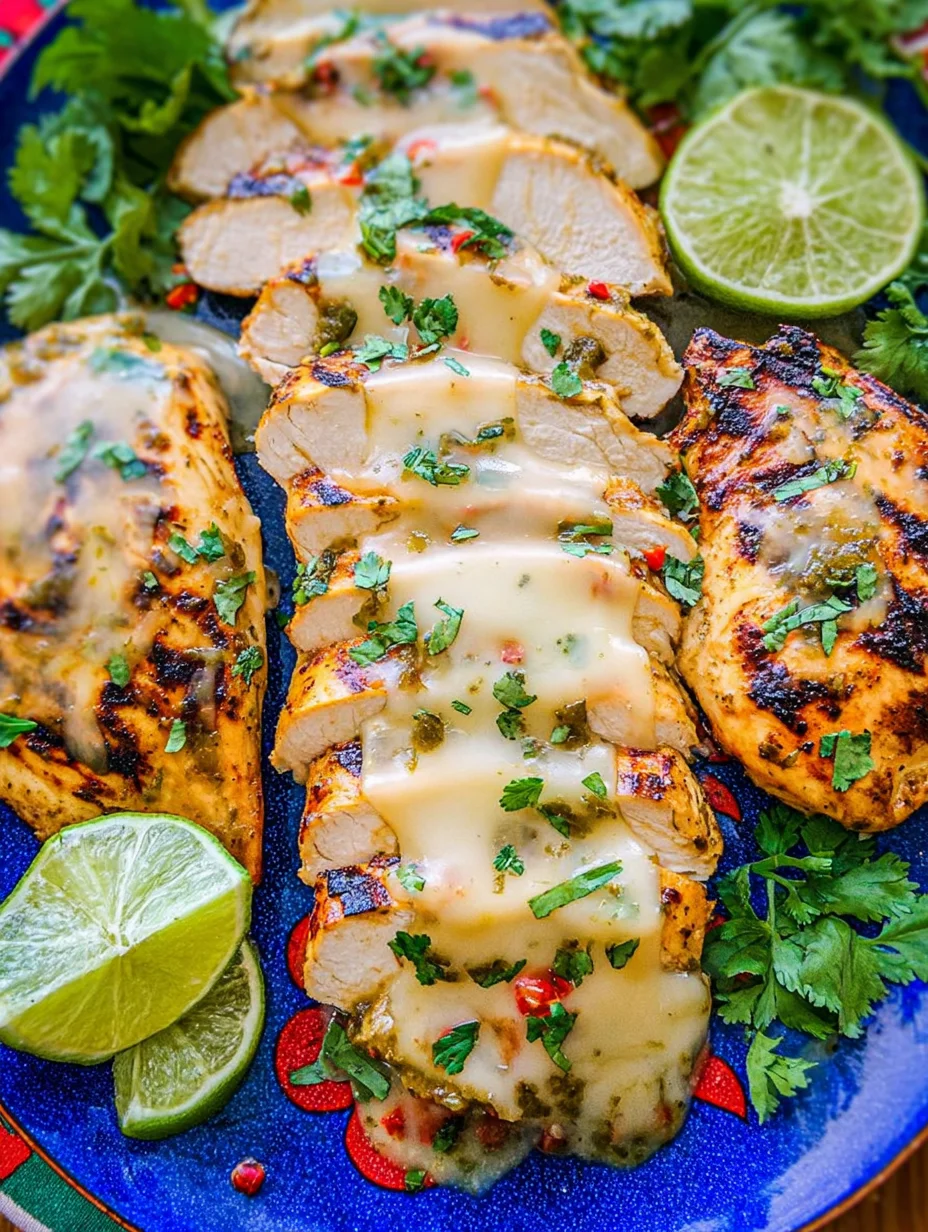Grilled Salsa Verde Chicken with Pepper Jack