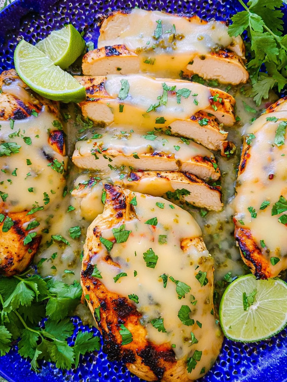 Grilled Salsa Verde Chicken with Pepper Jack