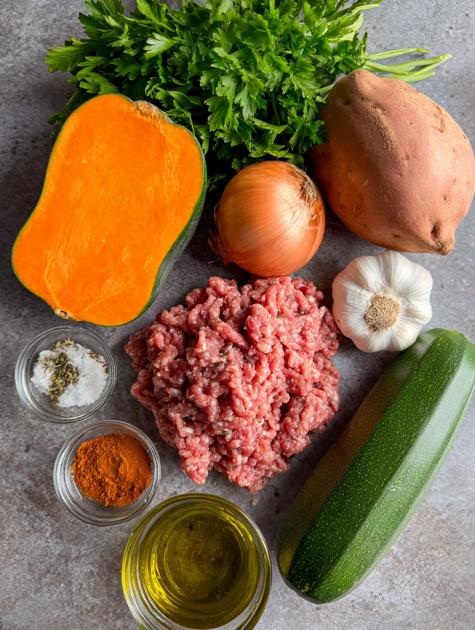 Ground Beef Zucchini Sweet Potato Skillet