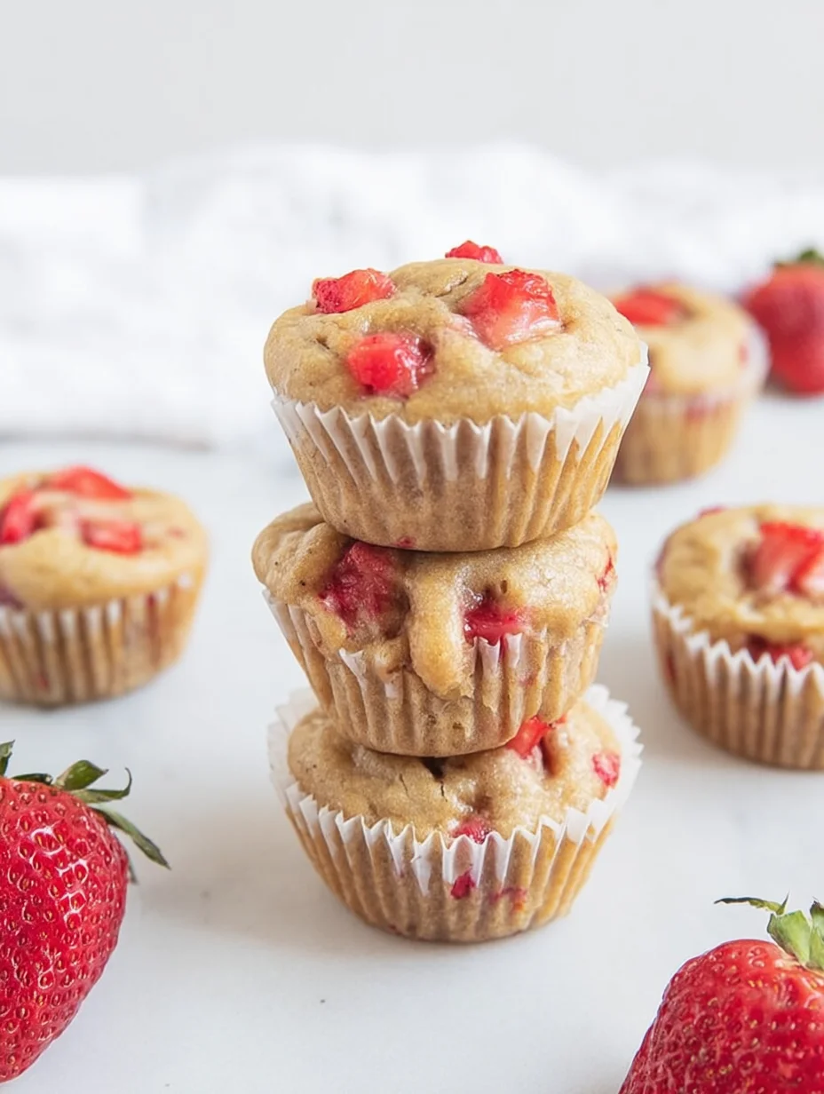 Healthy Strawberry Banana Yogurt Muffins
