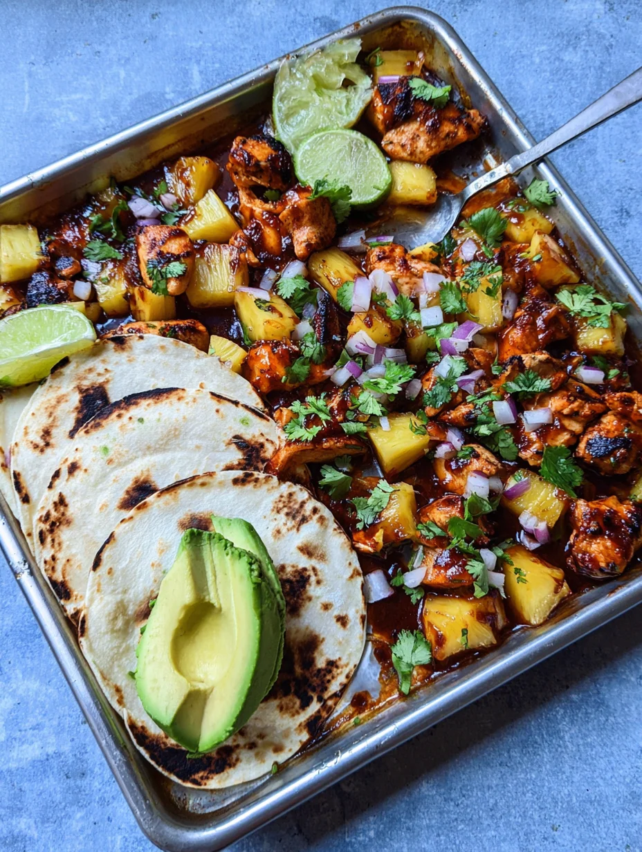 One Pan Chicken & Pineapple Tacos