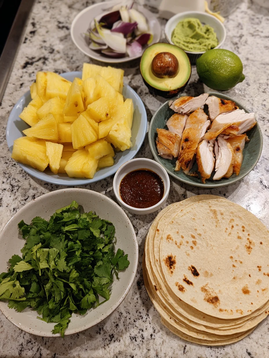One Pan Chicken & Pineapple Tacos
