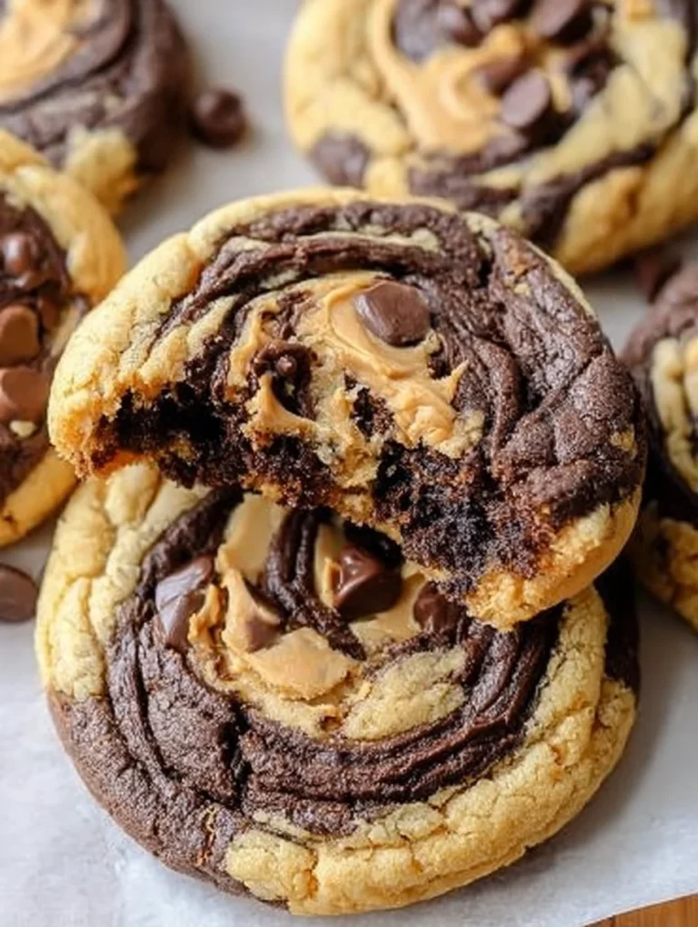 Peanut Butter Brownie Swirl Cookies