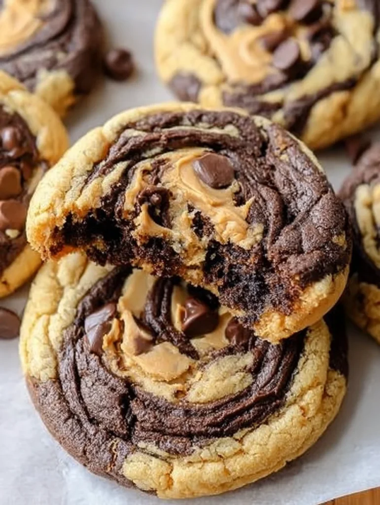 Peanut Butter Brownie Swirl Cookies