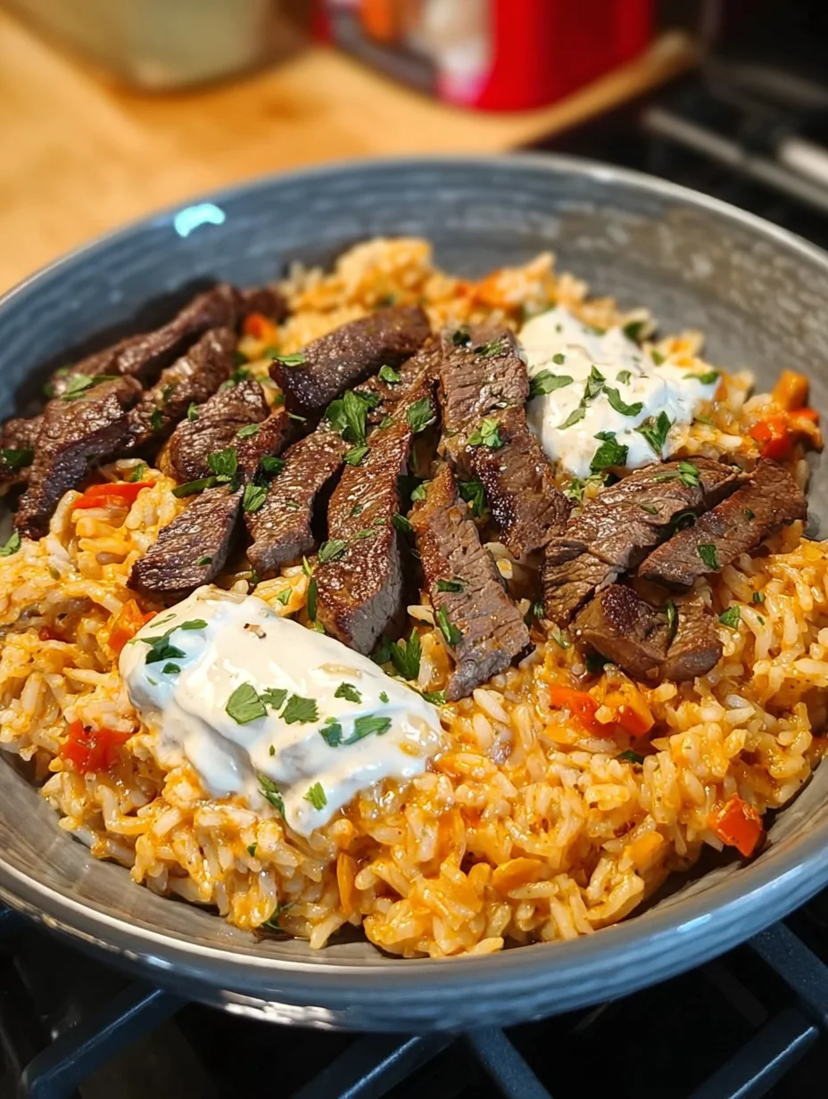 Steak Queso Rice