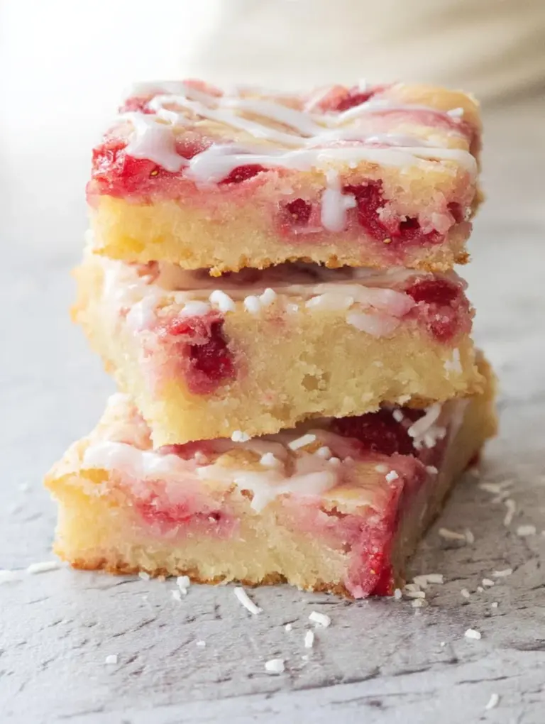 Strawberry Lemon Blondies