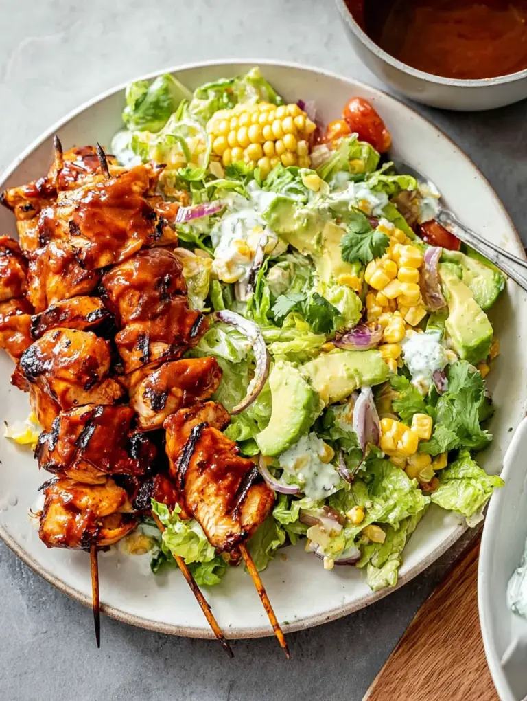 BBQ Chicken Skewer Salad