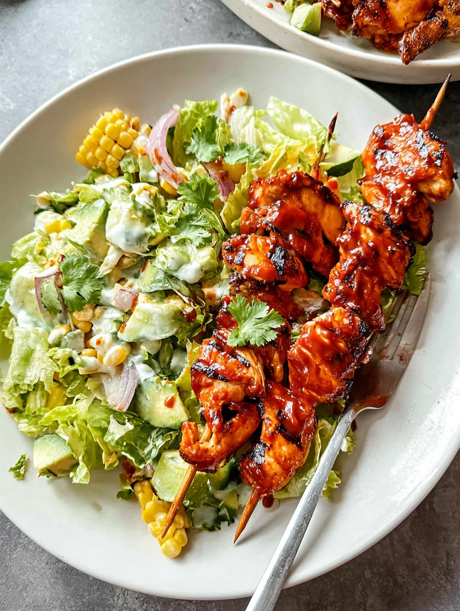 BBQ Chicken Skewer Salad