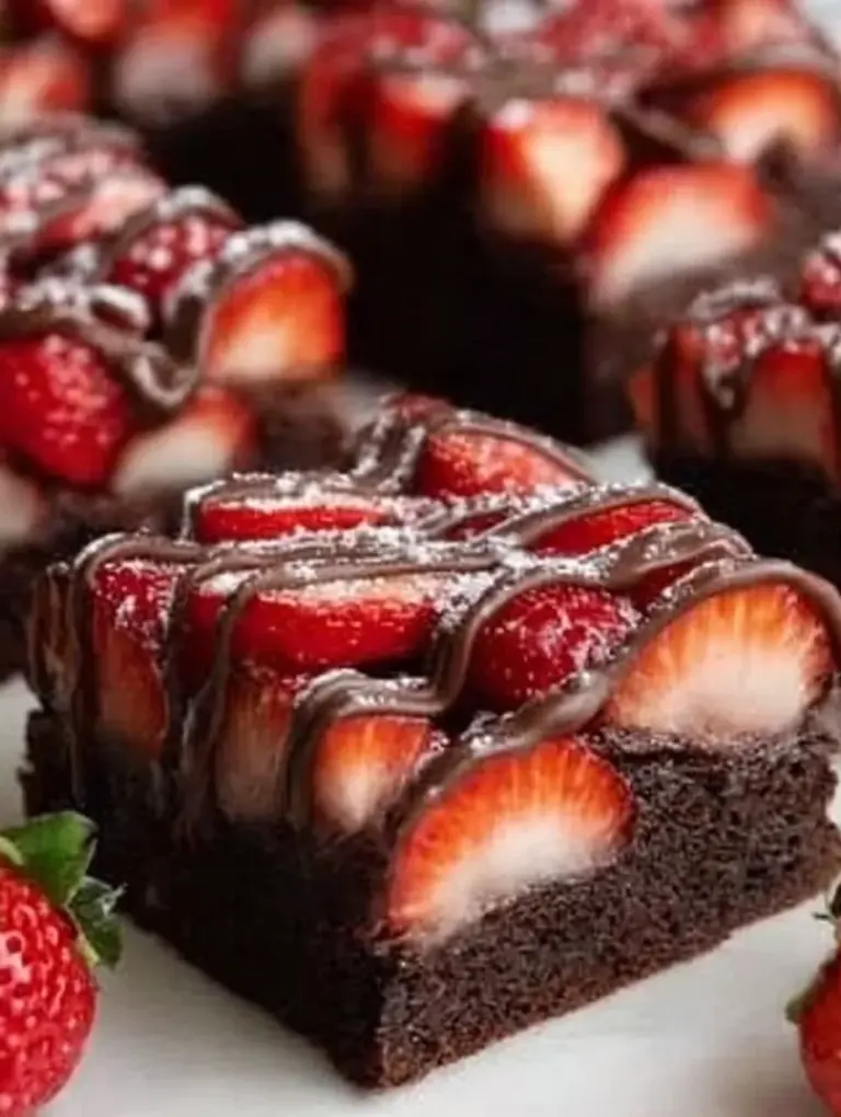 Chocolate Covered Strawberry Brownies