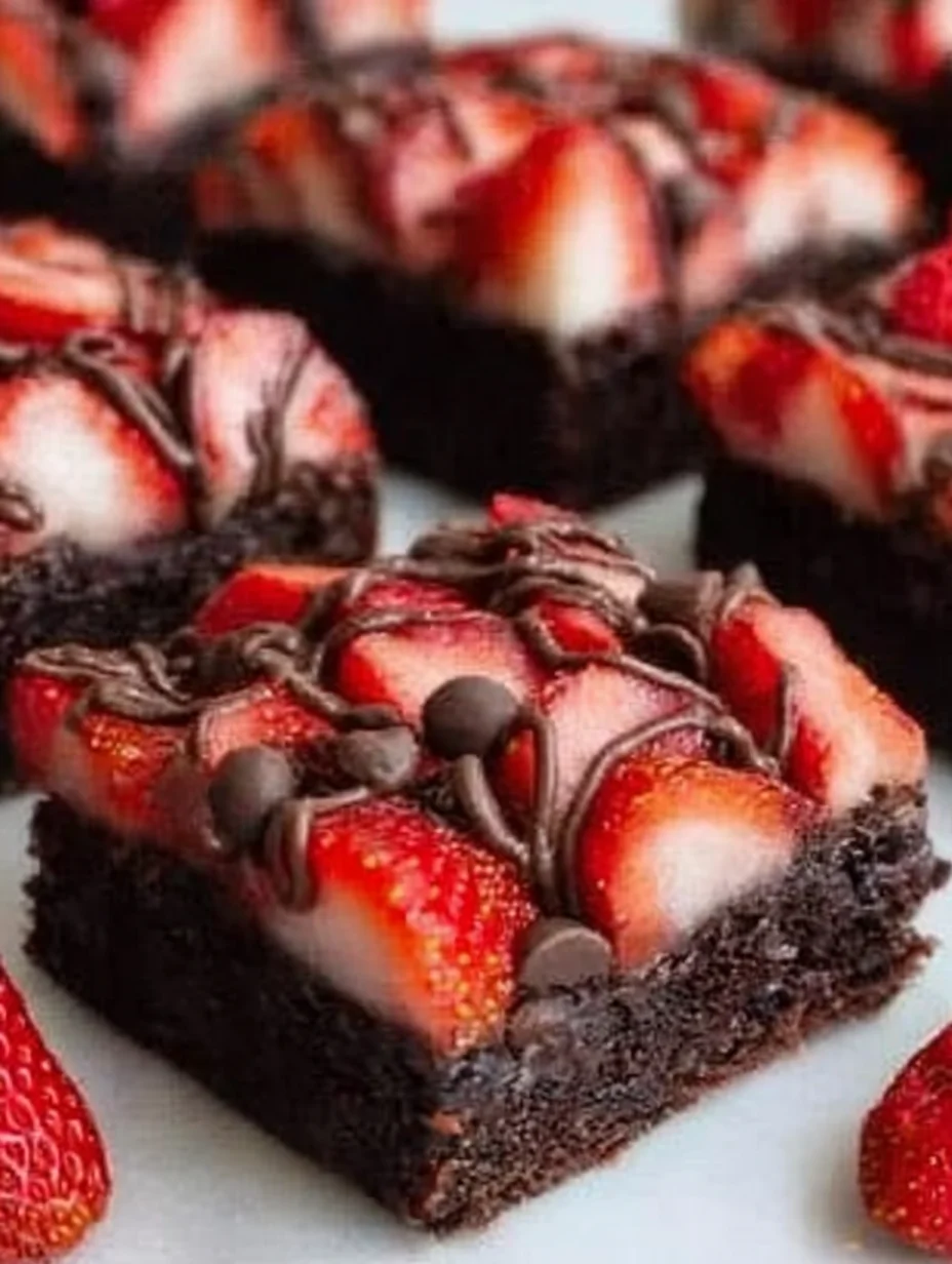 Chocolate Covered Strawberry Brownies