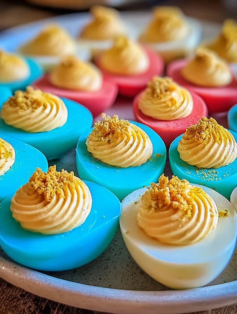 Colored Easter Deviled Eggs