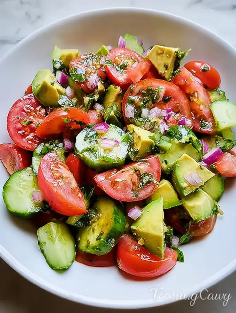 Cucumber Tomato Avocado Salad