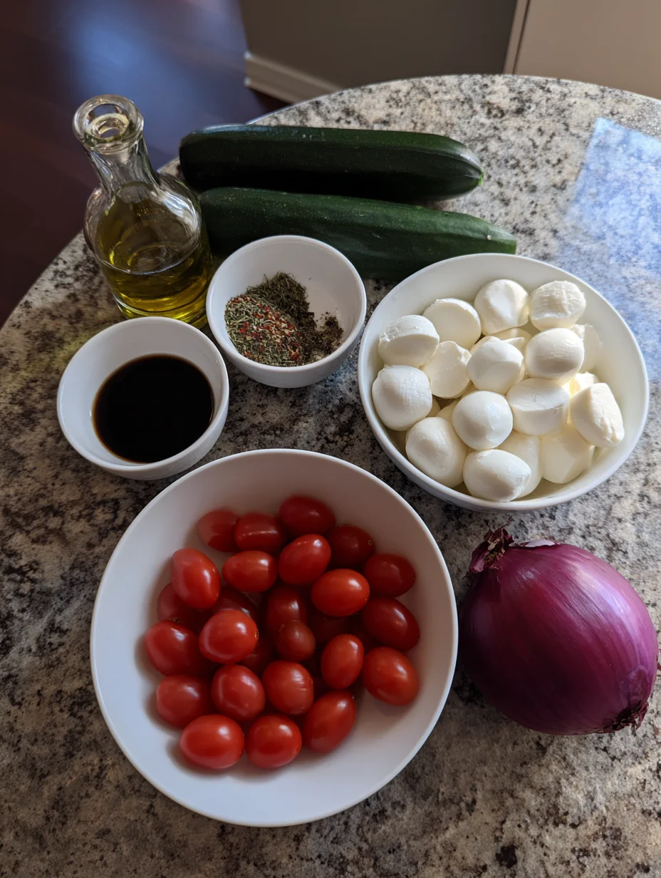 Fresh Cucumber Caprese Salad