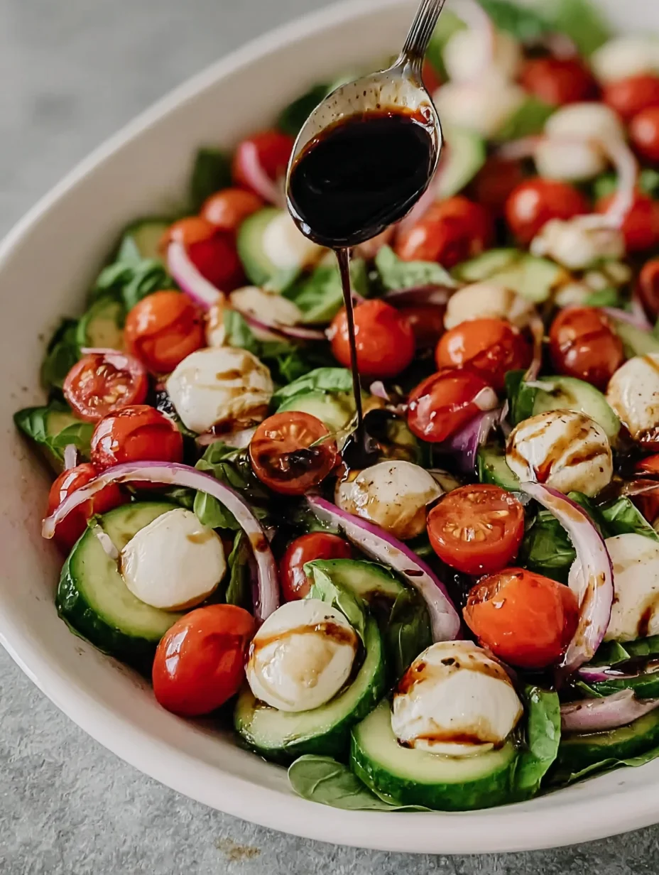 Fresh Cucumber Caprese Salad