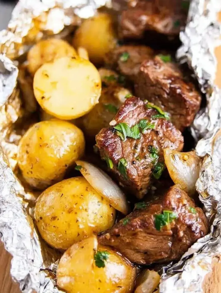 Garlic Butter Steak and Potato Foil Packets