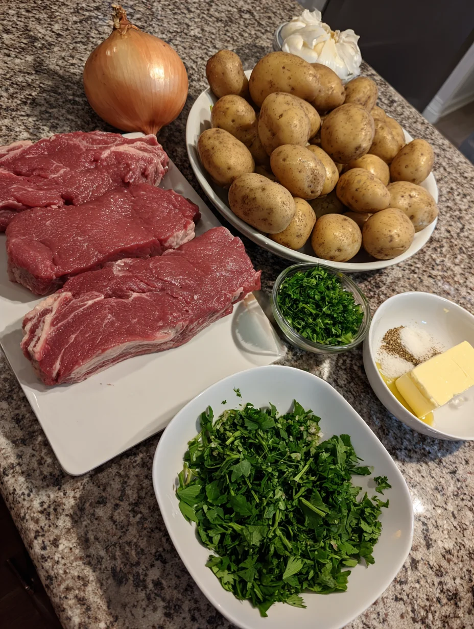 Garlic Butter Steak and Potato Foil Packets
