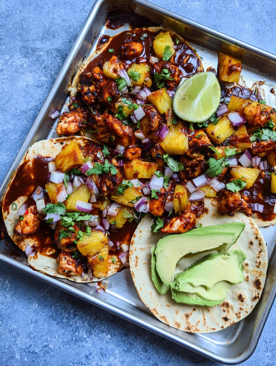 One Pan Chicken & Pineapple Tacos