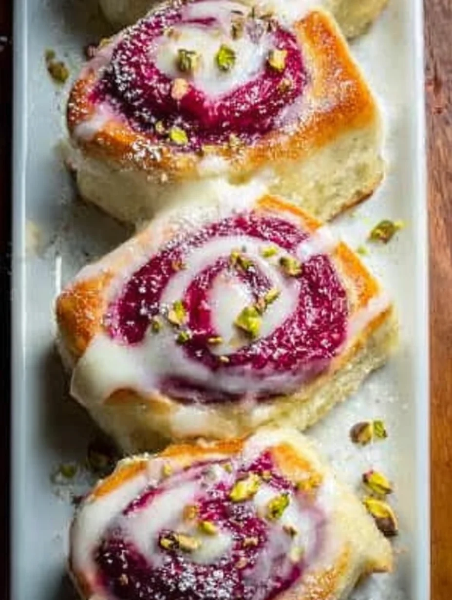 Raspberry and Rose Cheesecake Buns