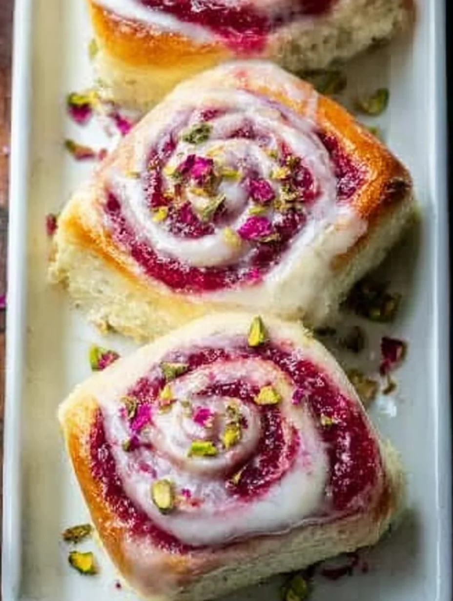 Raspberry and Rose Cheesecake Buns