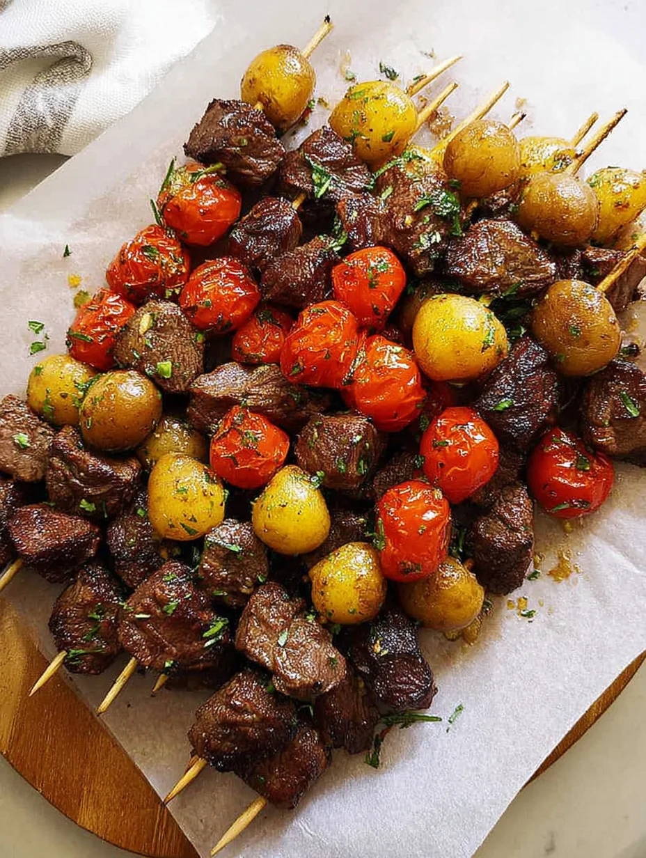 Rosemary Garlic Steak Kebabs