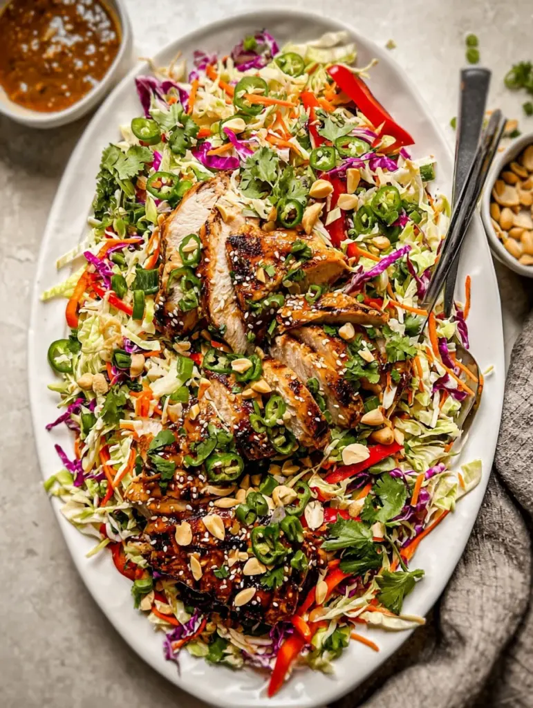 Sesame Chicken Cabbage Crunch Salad