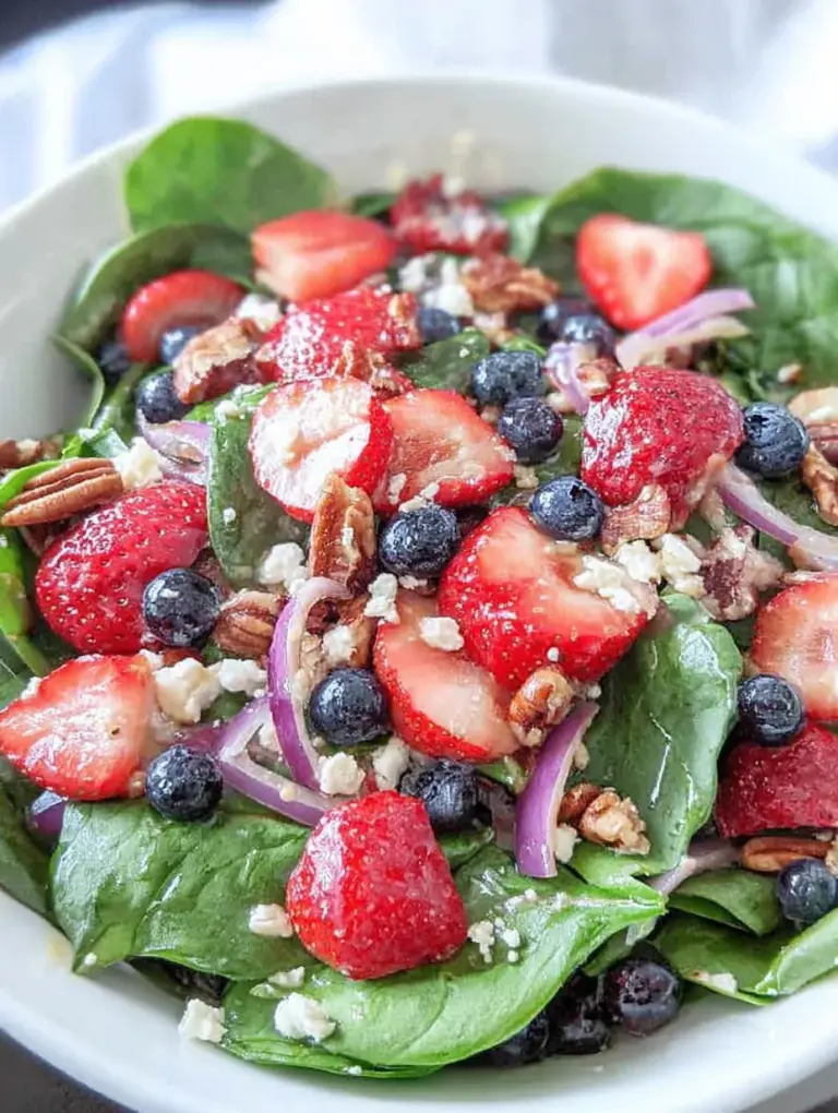 Spinach Strawberry Salad with Feta Cheese