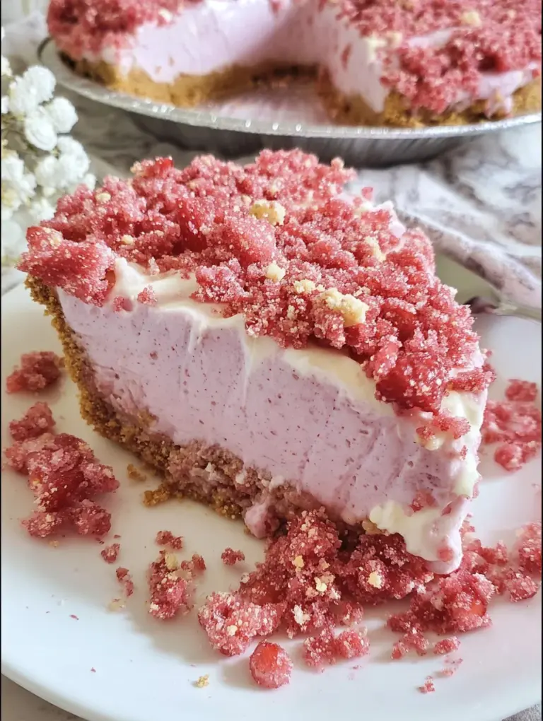 Strawberry Shortcake Freezer Pie